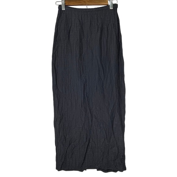 Eileen Fisher Dresses & Skirts - Eileen Fisher Maxi Skirt Womens S Black Very Good Textured Wool Blend Italian